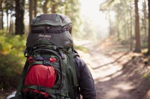 with the backpack into the wild