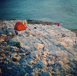 enjoying the evening after a long day paddling