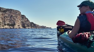 huge cliffs and a calm sea that's all you need when paddling in Croatia