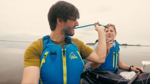 Hydration Bladder sharing water in a Kayak