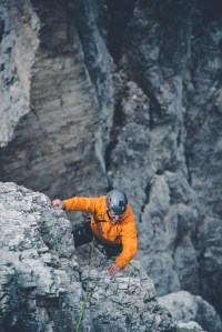 Dolomites – Torri Del Vajolet (Torre Delago) me enjoying the climb