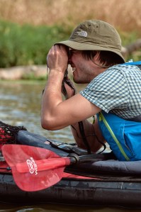 Paddling on the Mulde ready for the shoot