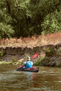 Paddling on the Mulde always down the stream